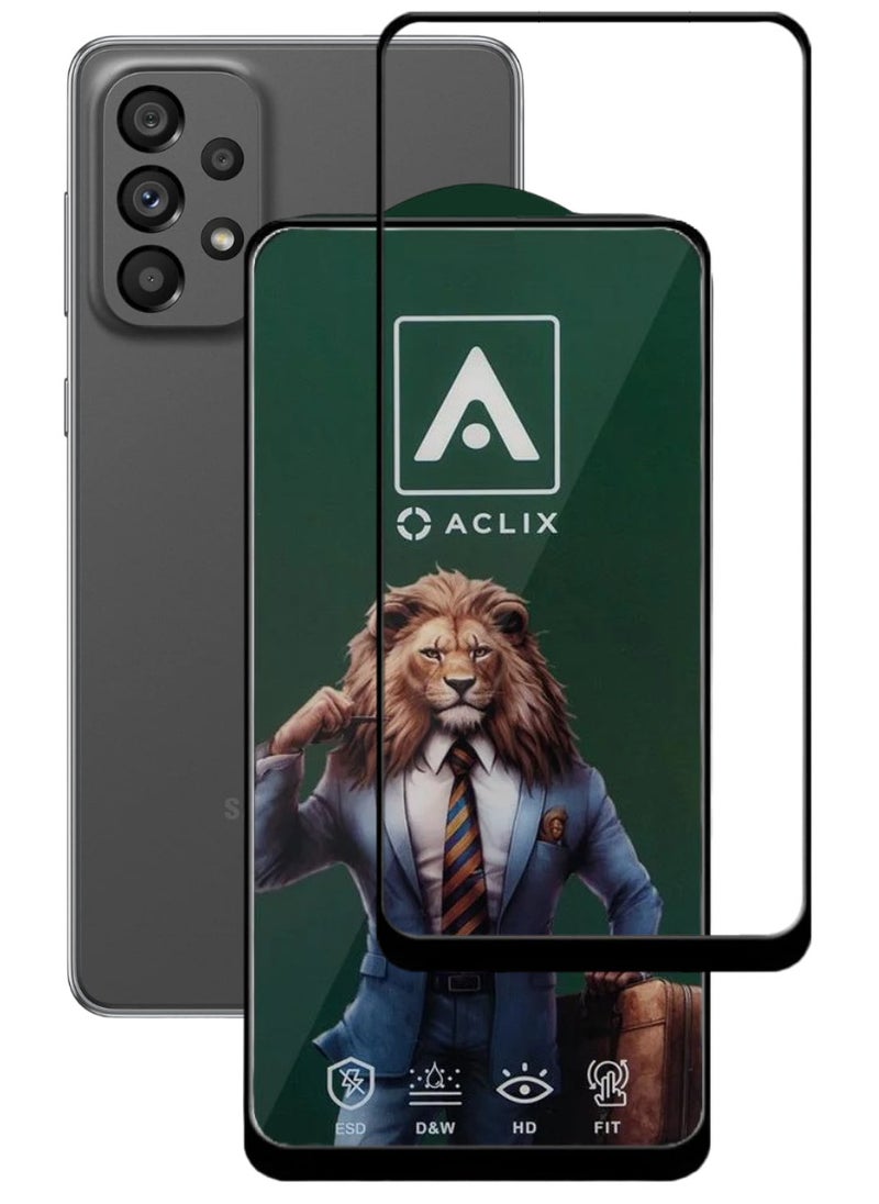ACLIX Antistatic ESD Dustproof Premium Quality High Definition Tempered Glass Screen Protector Designed For Samsung Galaxy A73 5G - Image 1