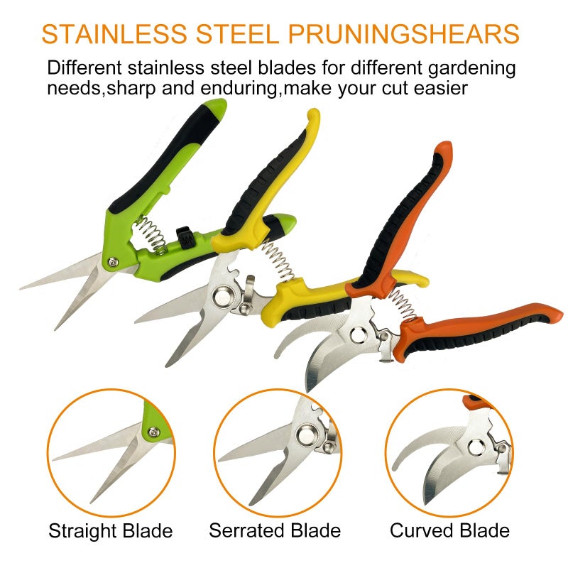 lengnoyp Pruning Shears, 4 Pack Garden Shears with Gardening gloves, Clippers Handheld, Stainless Steel Garden Snips, Lengnoyp Pruners for Gardening - Image 4