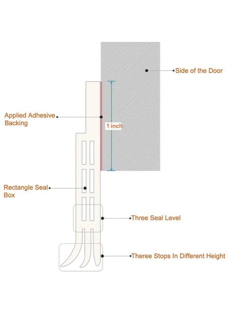 مزاجك مسودة الباب سدادة الباب السفلية للأبواب الخارجية والداخلية مانع للحشرات والغبار والضوضاء وتجريد الطقس 2 عرض × 39 طول بوصة أبيض - Image 4