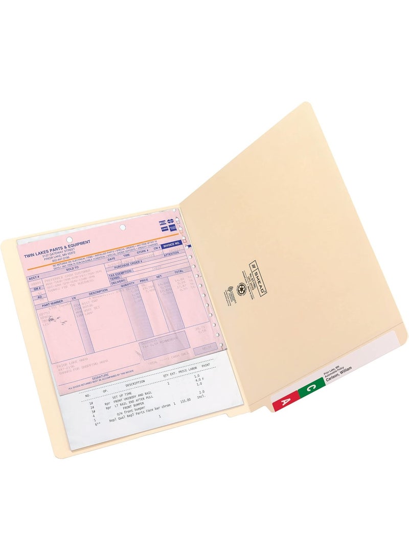 Smead Smead End Tab File Folder, Shelf-Master Reinforced Straight-Cut Tab, Letter Size, Manila, 100 per Box (24109)  - Image 2
