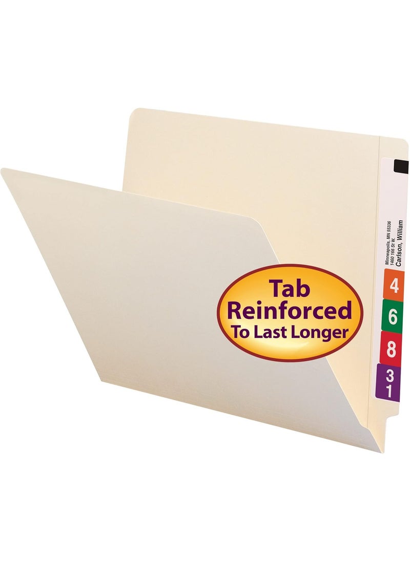 Smead Smead End Tab File Folder, Shelf-Master Reinforced Straight-Cut Tab, Letter Size, Manila, 100 per Box (24109)  - Image 3