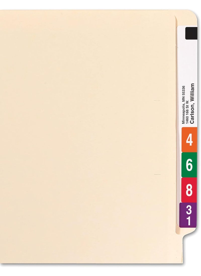 Smead Smead End Tab File Folder, Shelf-Master Reinforced Straight-Cut Tab, Letter Size, Manila, 100 per Box (24109)  - Image 1