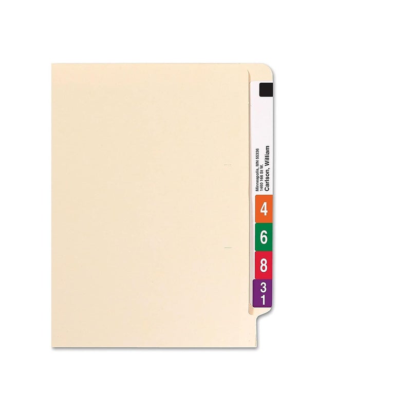 Smead مجلد ملفات سمياد بنهاية تبويب، تبويب مستقيم معزز من شيلف ماستر، حجم رسالة، مانيلا، 100 في العلبة (24109) - Image 5