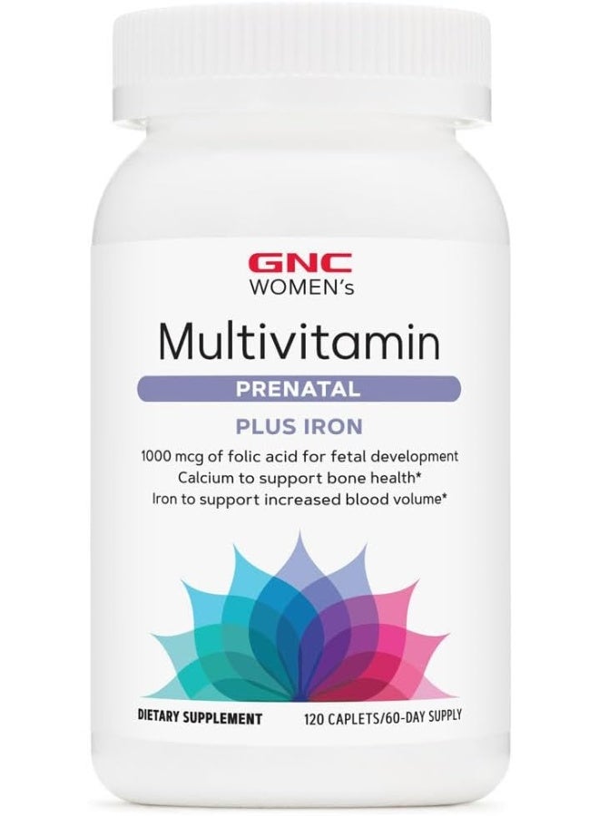 GNC صيغة ما قبل الولادة للنساء مع الحديد - 120 قرصًا - Image 4