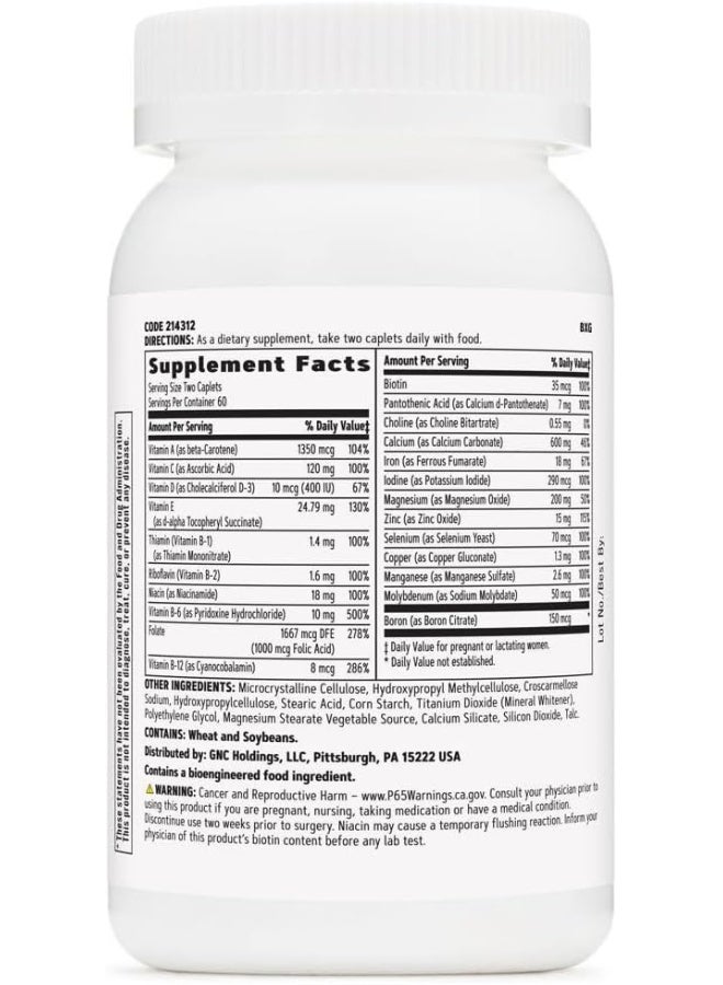 GNC صيغة ما قبل الولادة للنساء مع الحديد - 120 قرصًا - Image 3