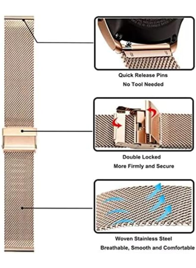 Dado Milanese Replacment Band Compatible With Samsung Galaxy Watch 6 Classic 47 43Mm 5 Pro 45Mm 4 Classic 46 42Mm Watch 6 5 4 44 40Mm Mesh Type Stainless Steel Band With Buckle - Image 3