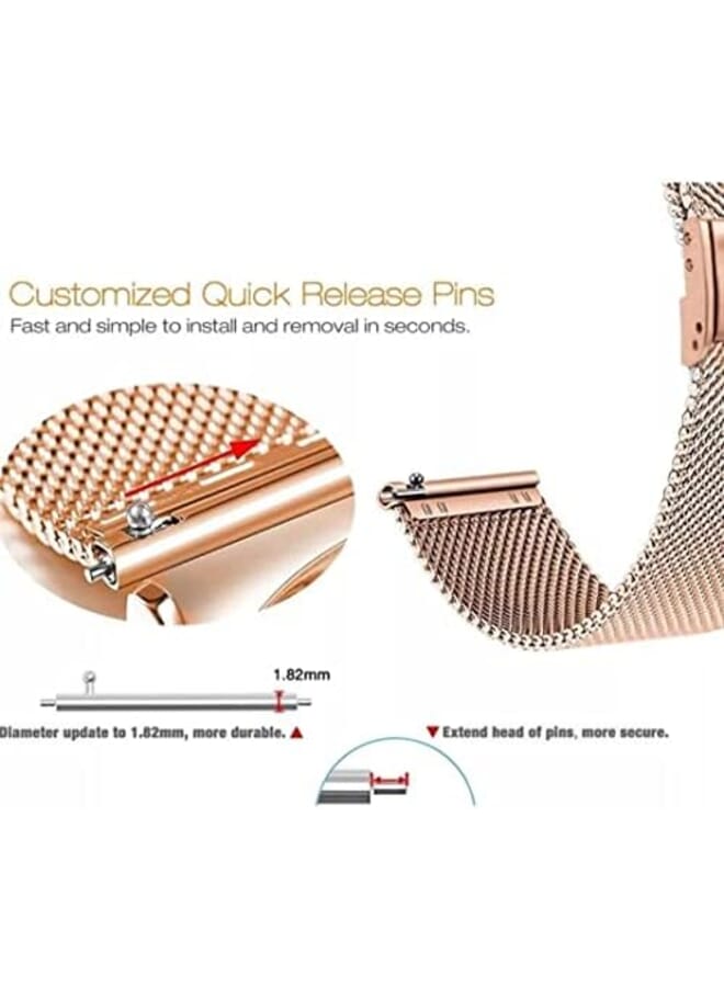 Dado Milanese Replacment Band Compatible With Samsung Galaxy Watch 6 Classic 47 43Mm 5 Pro 45Mm 4 Classic 46 42Mm Watch 6 5 4 44 40Mm Mesh Type Stainless Steel Band With Buckle - Image 4