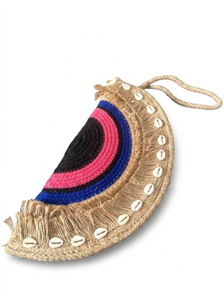 Generic Half Moon Straw Clutch Bag - Image 1