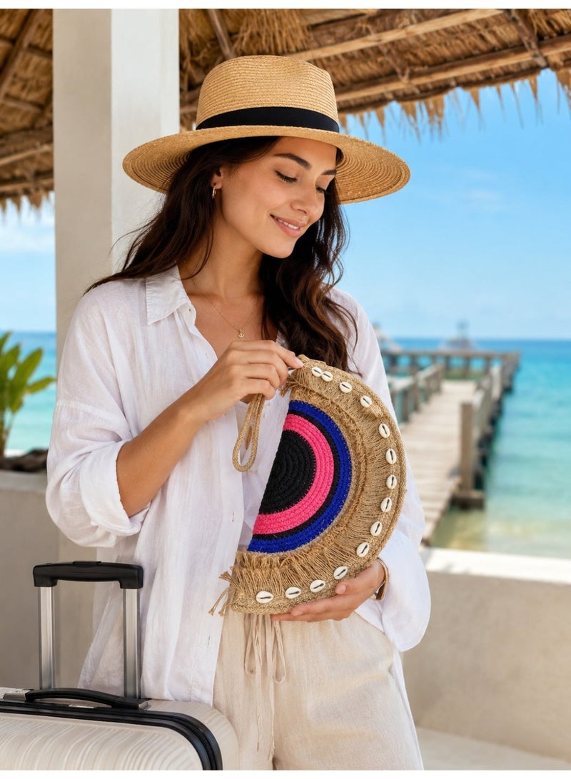 Generic Half Moon Straw Clutch Bag - Image 2