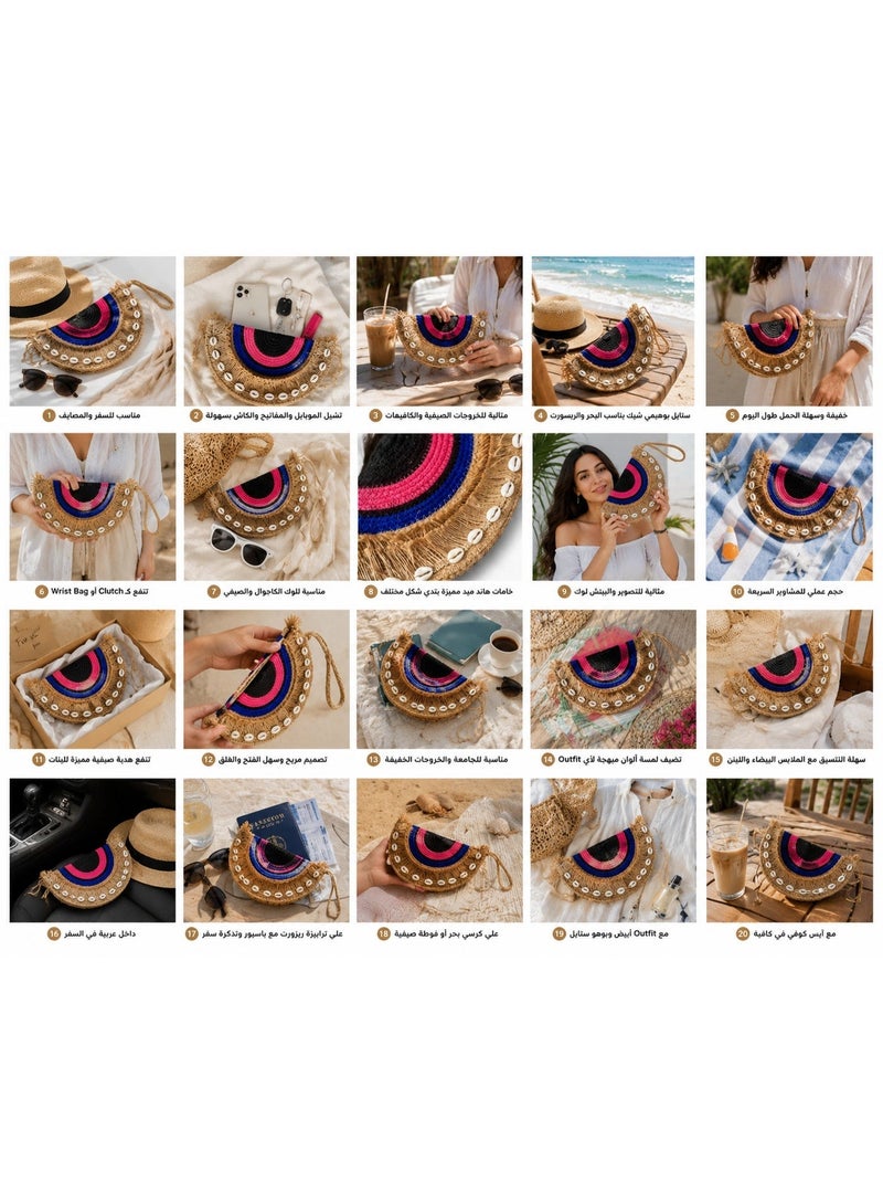 Generic Half Moon Straw Clutch Bag - Image 4