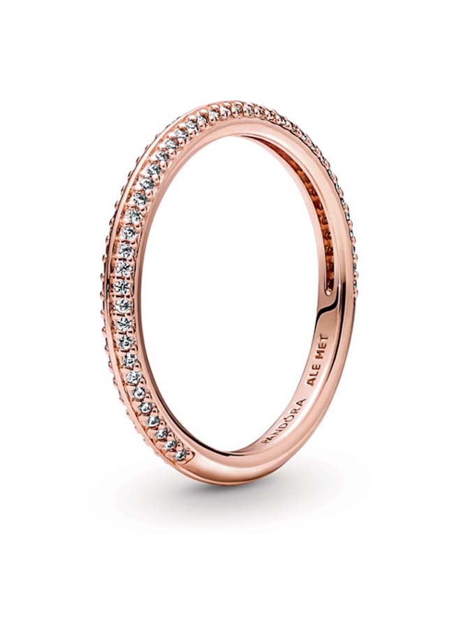 PANDORA 14K Rose Gold-Plated Ring with Clear Cubic Zirconia