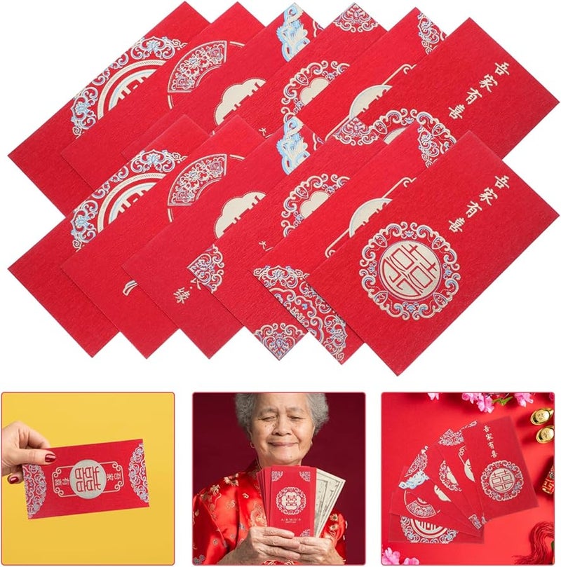 ظروف الزفاف الصينية التقليدية 24 قطعة جيوب حمراء للوجبات الخفيفة للاحتفالات بالعام الجديد - Image 5