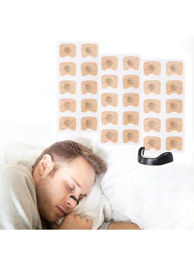 Breathing Nose Strip Starter Set with adjustable magnets, sweat-resistant and skin-safe nose strips, supports smoother breathing, improves sleep quality, Adult Breathing Support Set (30pcs) - Image 1