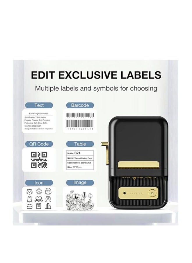Generic - Nimbot B21 Inkless Label Maker, Handheld Thermal Label Printer for Clothing, Addresses and Business, Compatible with iOS and Android with Single Pack 50 × 30mm White Label, Aso - Image 1