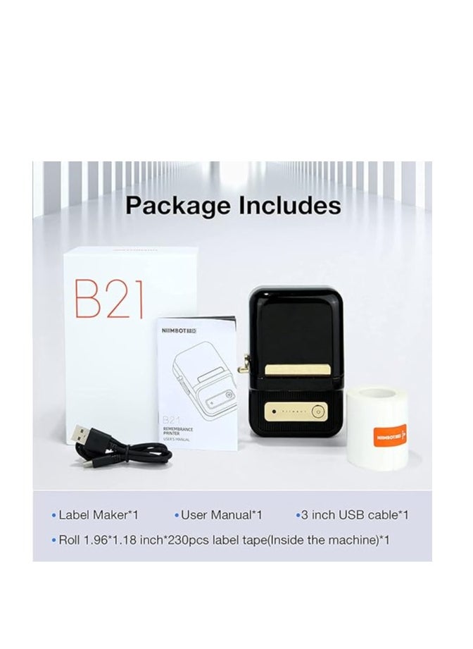 Generic - Nimbot B21 Inkless Label Maker, Handheld Thermal Label Printer for Clothing, Addresses and Business, Compatible with iOS and Android with Single Pack 50 × 30mm White Label, Aso - Image 1