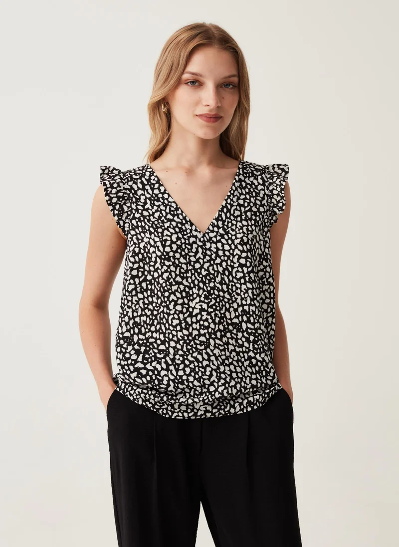 Ovs Ovs Blouse With Patterned Flounce
