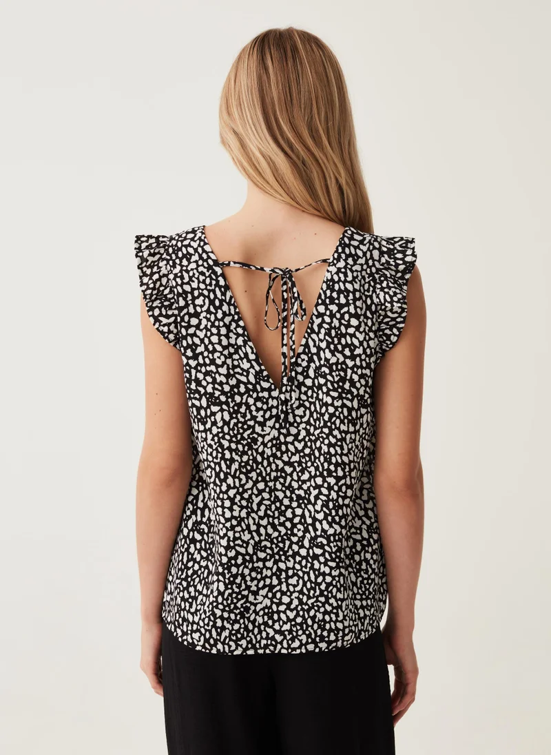 Ovs Ovs Blouse With Patterned Flounce