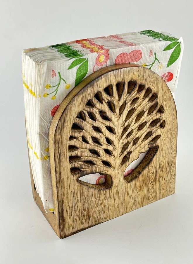 S.B.ARTS Wooden Napkin Holder Tree of Life Collection, Bar Napkin Holder for Tables, Tableware Tissue Holder, Farmhouse Napkin Dispenser, Kitchen Bathroom Bedroom Countertop