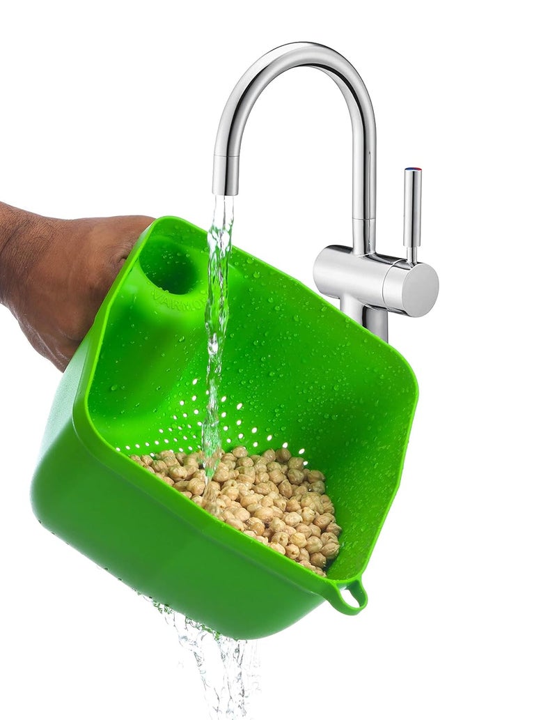 Varmora Plastic Food Strainer Green 3 Pieces - Image 3