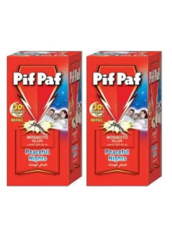 2pcPif Paf Mosquito Killer Liquid Electric Device Kit 30 Nights Refill 25ml