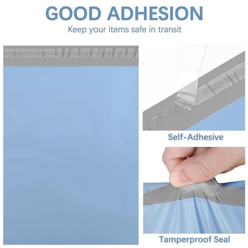 Metronic Poly Mailers 12x15.5 200 Pack, Medium Size Shipping Bags for Clothing, Strong Adhesive Mailing Bags, Tear-Proof Shipping Envelopes for Small Business, Boutique, Postal Bags Poly Bags in Blue - Image 2