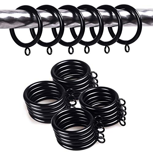 ANJUU 42 PCS Curtain Rings, 1.5 inch Metal Curtain Drape Sliding Eyelet Rings-Hanging Rings for Curtains and Rods, Fits Up to 1 1/4-Inch Rod, Black(Clips Not Included) - Image 5