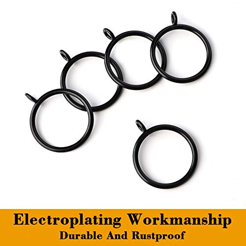 ANJUU 42 PCS Curtain Rings, 1.5 inch Metal Curtain Drape Sliding Eyelet Rings-Hanging Rings for Curtains and Rods, Fits Up to 1 1/4-Inch Rod, Black(Clips Not Included) - Image 4