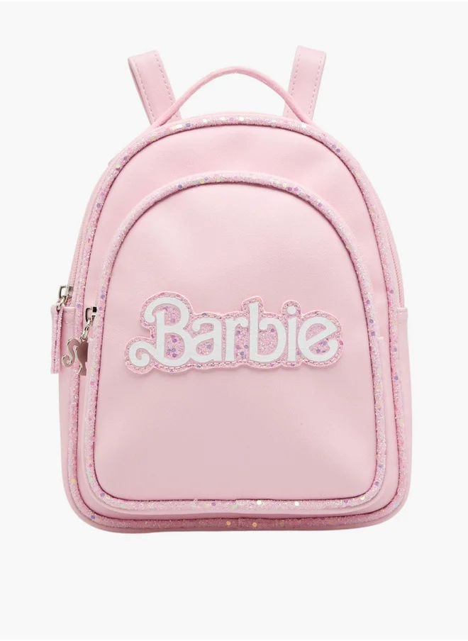 Barbie Applique Backpack with Adjustable Straps and Zip Closure