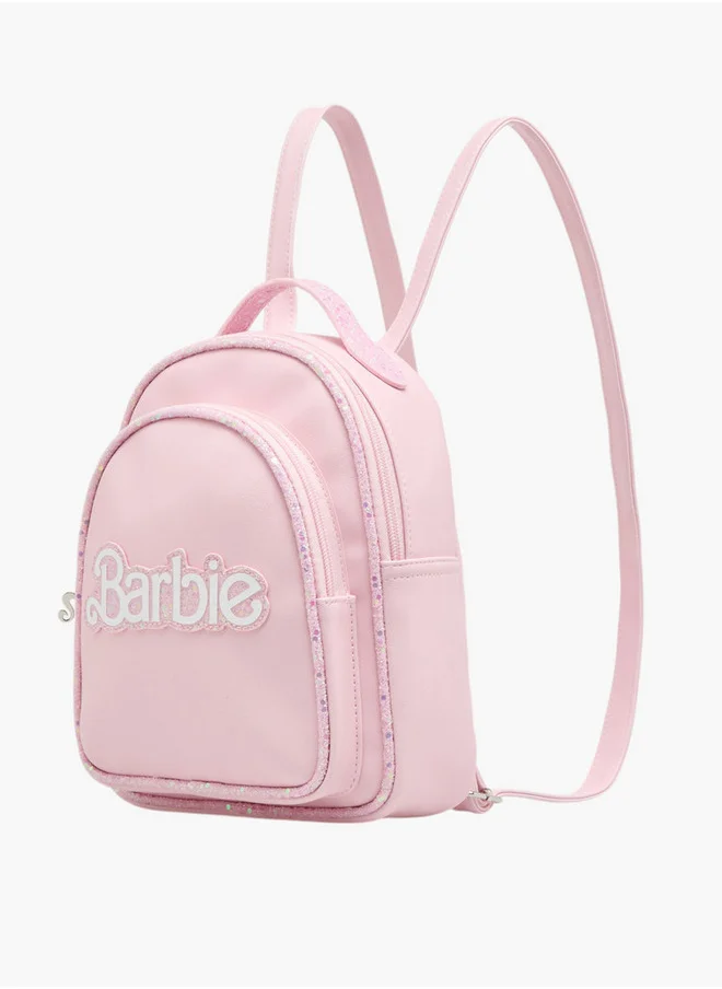 Barbie Applique Backpack with Adjustable Straps and Zip Closure