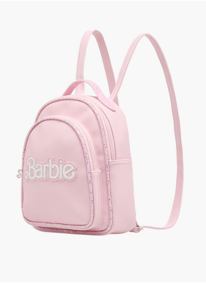 Barbie Applique Backpack with Adjustable Straps and Zip Closure  - Image 2