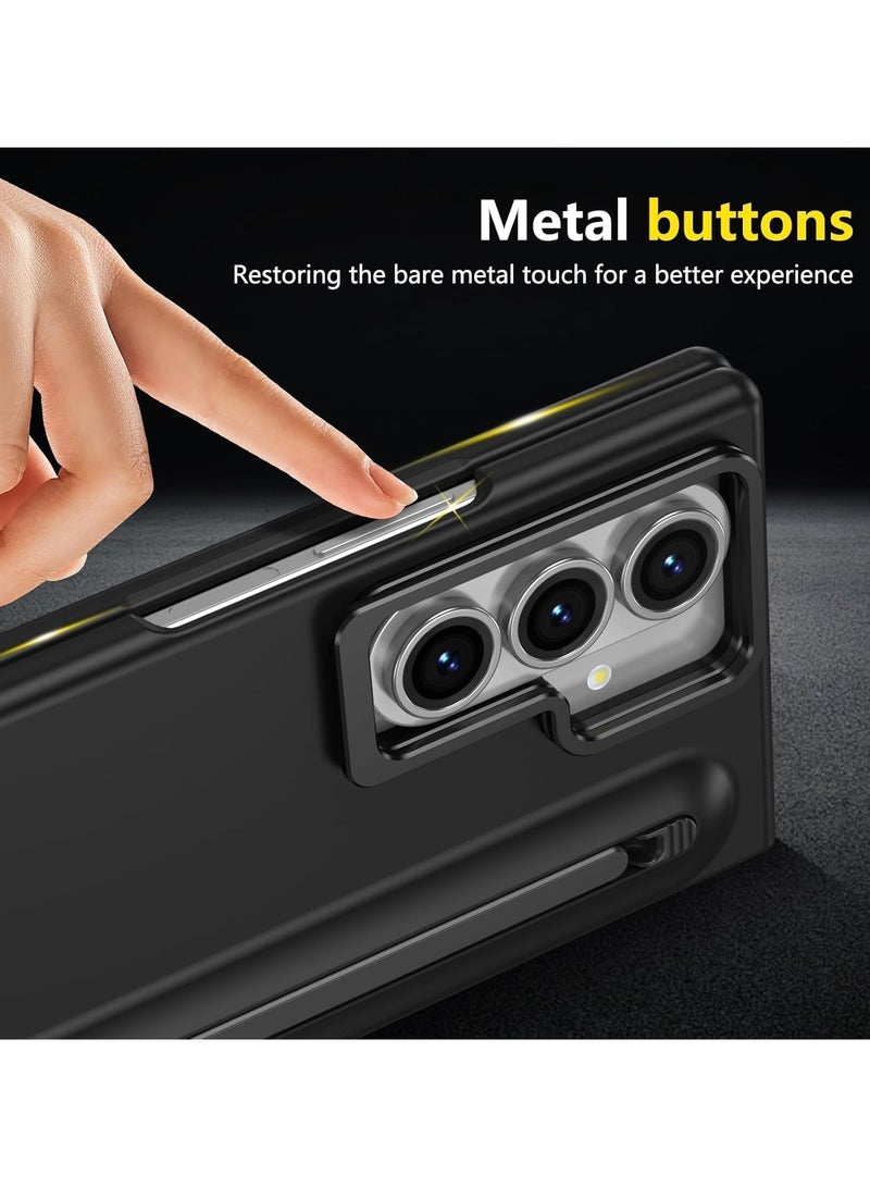 عام غطاء متوافق مع Samsung Galaxy Z Fold 7 5G - 【حامل كاميرا مخفي قابل للطي】 【حامل قلم قابل للإزالة】 【حامي شاشة أمامي】 - غطاء لـ Fold7 - Image 4