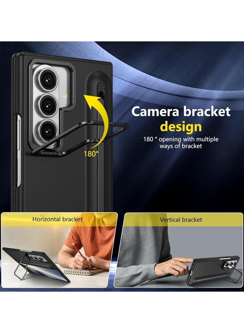 عام غطاء متوافق مع Samsung Galaxy Z Fold 7 5G - 【حامل كاميرا مخفي قابل للطي】 【حامل قلم قابل للإزالة】 【حامي شاشة أمامي】 - غطاء لـ Fold7 - Image 5