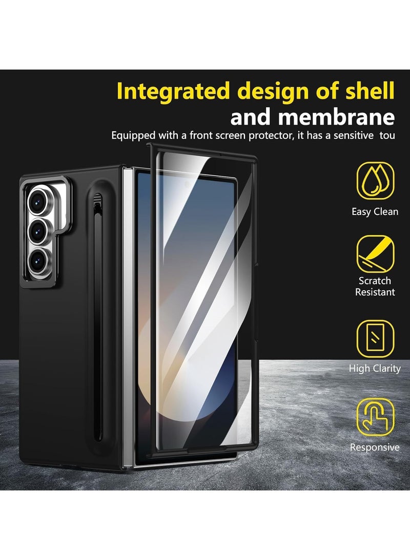 عام غطاء متوافق مع Samsung Galaxy Z Fold 7 5G - 【حامل كاميرا مخفي قابل للطي】 【حامل قلم قابل للإزالة】 【حامي شاشة أمامي】 - غطاء لـ Fold7 - Image 3