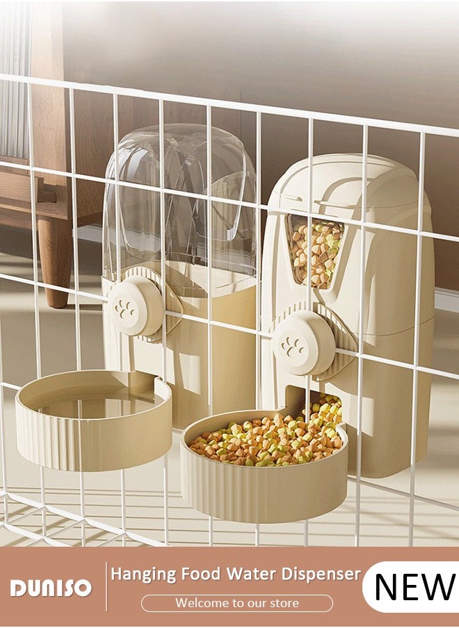 DUNISO Hanging Cage Pet Feeder Water Dispenser,Gravity Feeder Set Automatic Pet Water Dispenser Small Pet Food Bowl Kennel Feeding Station Cats Gravity Feeder Crate Feeder Dish for Puppy Cats Rabbit Ferret  - Image 1