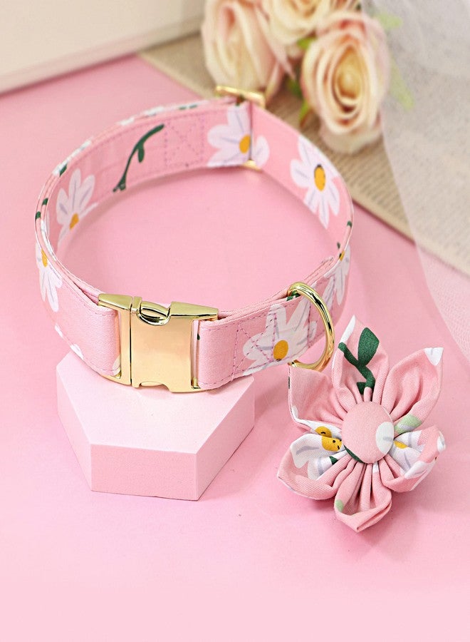 Beirui Cute Girl Dog Collars with Vibrant Floral Patterns, Female Dog Collar with Flower for Walking, Durable Adjustable Collar for Small Medium Large Dogs(XS, Pink-5) - Image 4