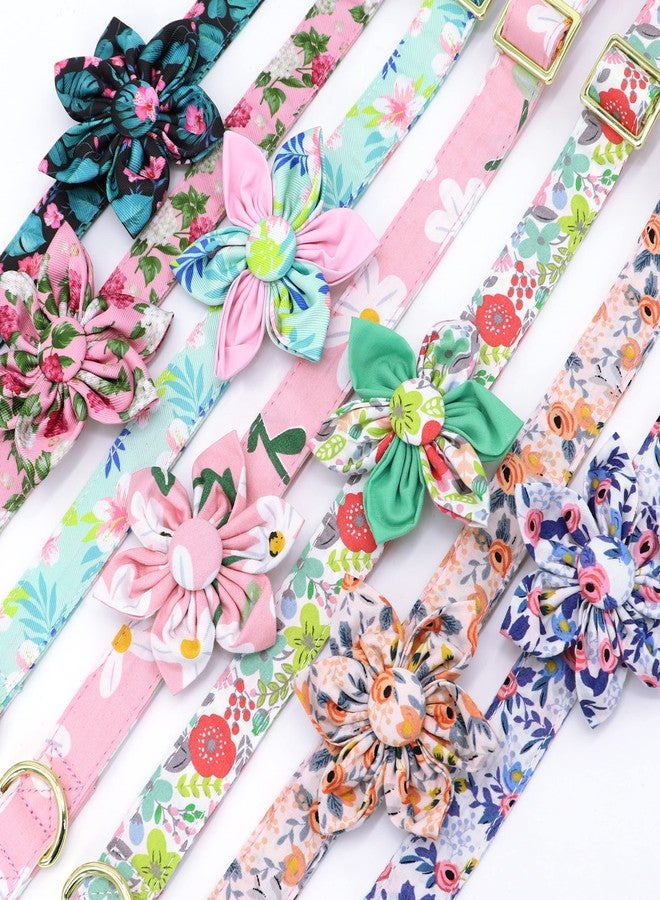 Beirui Cute Girl Dog Collars with Vibrant Floral Patterns, Female Dog Collar with Flower for Walking, Durable Adjustable Collar for Small Medium Large Dogs(XS, Pink-5) - Image 3