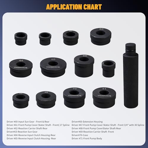 YISINIUTUO 13PCS T-0220-700R4 Master Bushing Driver Set Fits for GM 700-R4, 4L60, 4I60E, 4L65E Transmissions Bushing Bearing Seal Installer Remover Tool Kit, Replacement for Kent-Moore SPX T-0220 - Image 3