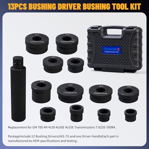 YISINIUTUO 13PCS T-0220-700R4 Master Bushing Driver Set Fits for GM 700-R4, 4L60, 4I60E, 4L65E Transmissions Bushing Bearing Seal Installer Remover Tool Kit, Replacement for Kent-Moore SPX T-0220 - Image 2