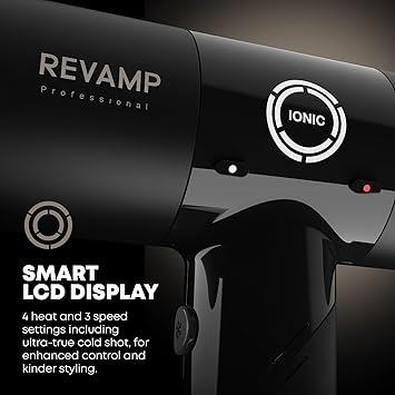 REVAMP Enigma Revelation Ionic Portable Hair Dryer Brushless Motor for Quiet Powerful Fast Drying Lightweight Blow Dryer Cold Setting 3 Magnetic Attachments for Salon Professional Styling - Image 5
