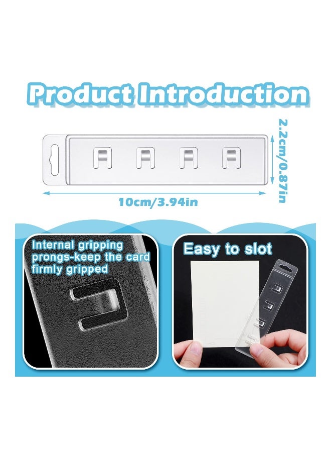 Generic 20 PCS Vertical Clear Plastic Swipe Badge Holders, Half Card ID Holders with Clamp Gripper, Easy Slide Design for ID, Credit, and Name Cards. Perfect for Secure Display and Swiping.  - Image 2