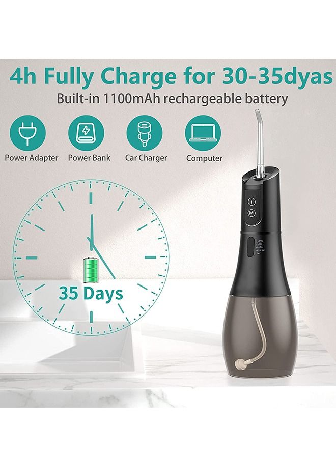Sharpdo Cordless Water Flosser for Teeth Cleaning,5 Modes Water Dental Flosser Portable Rechargeable Oral Irrigator Water Teeth Cleaner with 6 Replacement Tips Waterproof Flossers Water for Teeth Cleaning - Image 3