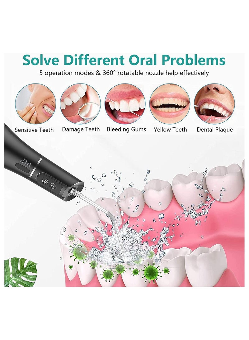 Sharpdo Cordless Water Flosser for Teeth Cleaning,5 Modes Water Dental Flosser Portable Rechargeable Oral Irrigator Water Teeth Cleaner with 6 Replacement Tips Waterproof Flossers Water for Teeth Cleaning - Image 4