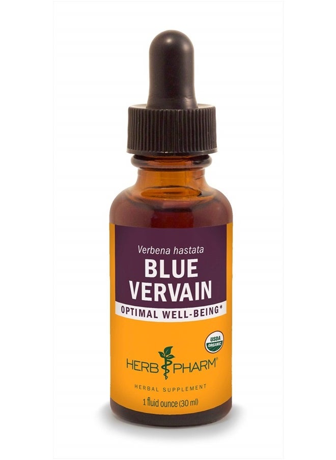 HERB PHARM Certified Organic Vervain Liquid Extract, Blue, 1 Fl Oz  - Image 1