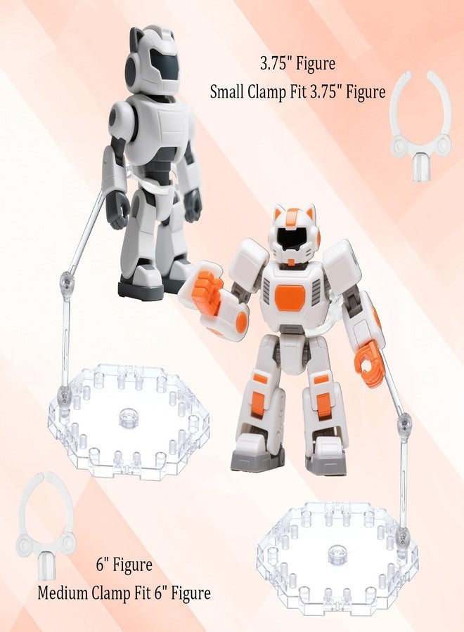 Exclaith 2 Pack Stand for Action Figures 6 Inch Action Figure Display Doll Model Support Stand Assembly Actions Figure Display Holder Base for Figures or Effects Clear 1/144 Hg/Rg Model - Image 4