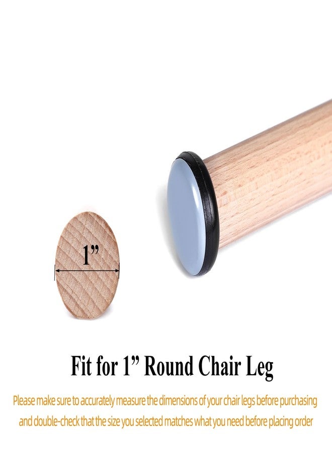 Furnigear Chair Glides Sliders Chair Leg tip caps, Furnigear-Chair Leg Floor Protectors Best Furniture Sliders for Carpet, 1 inch Round, 24 Pack - Image 3