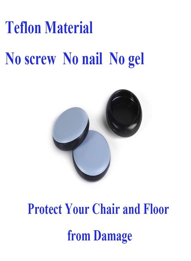 Furnigear Chair Glides Sliders Chair Leg tip caps, Furnigear-Chair Leg Floor Protectors Best Furniture Sliders for Carpet, 1 inch Round, 24 Pack - Image 4