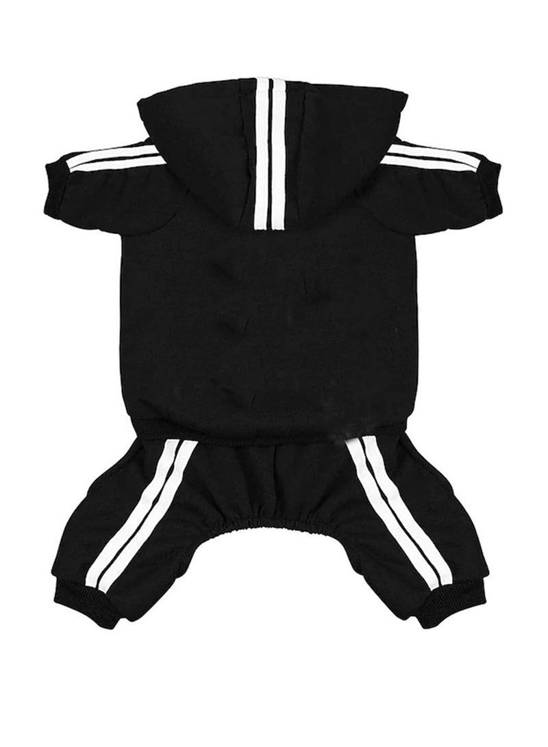 Loquat Squality Outdoor Sports Hooded Pet Clothing Autumn And Winter Clothing Black - Image 1