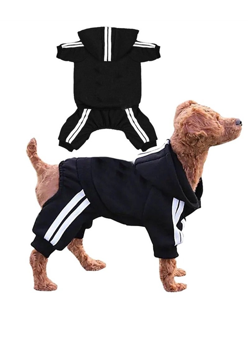 Loquat Squality Outdoor Sports Hooded Pet Clothing Autumn And Winter Clothing Black - Image 2