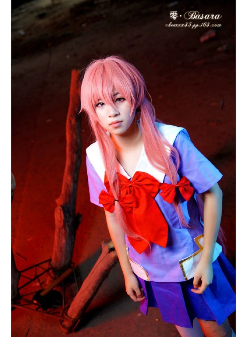 general Future Diary: My Wife Yuna's Cosplay Costume - hair Accessory + clothes Set + socks - Image 4