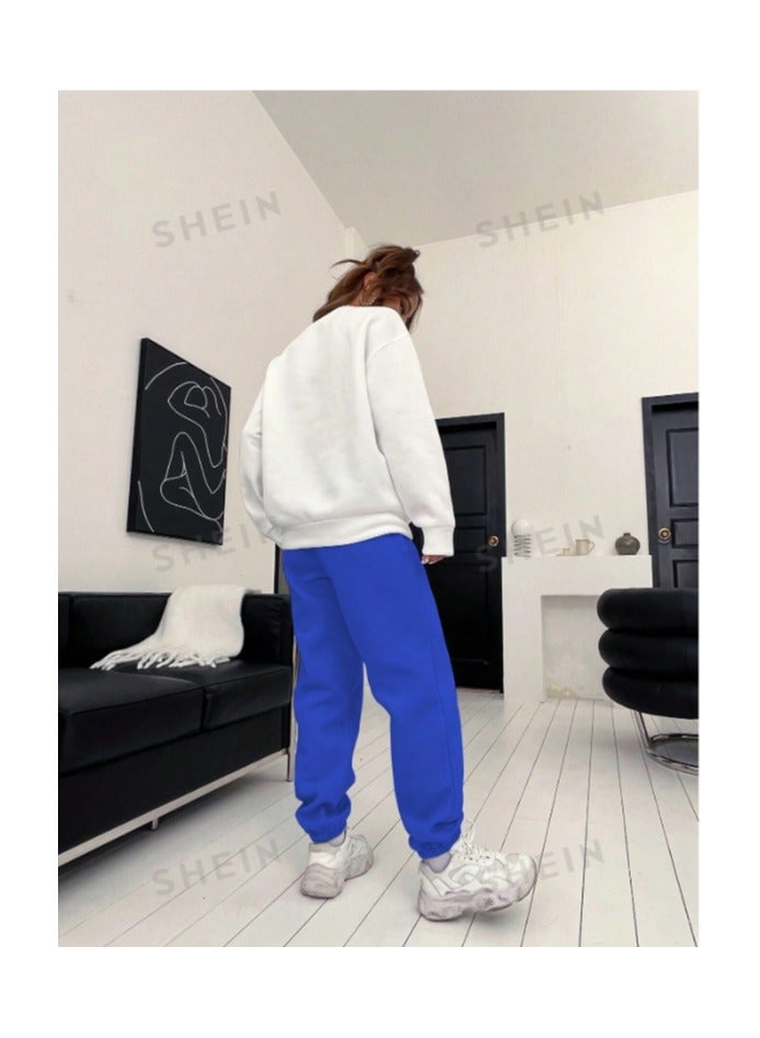 بونكا قميص ثقيل مع بنطلون رياضي بطباعة أحرف منخفض الاكتاف - Image 2